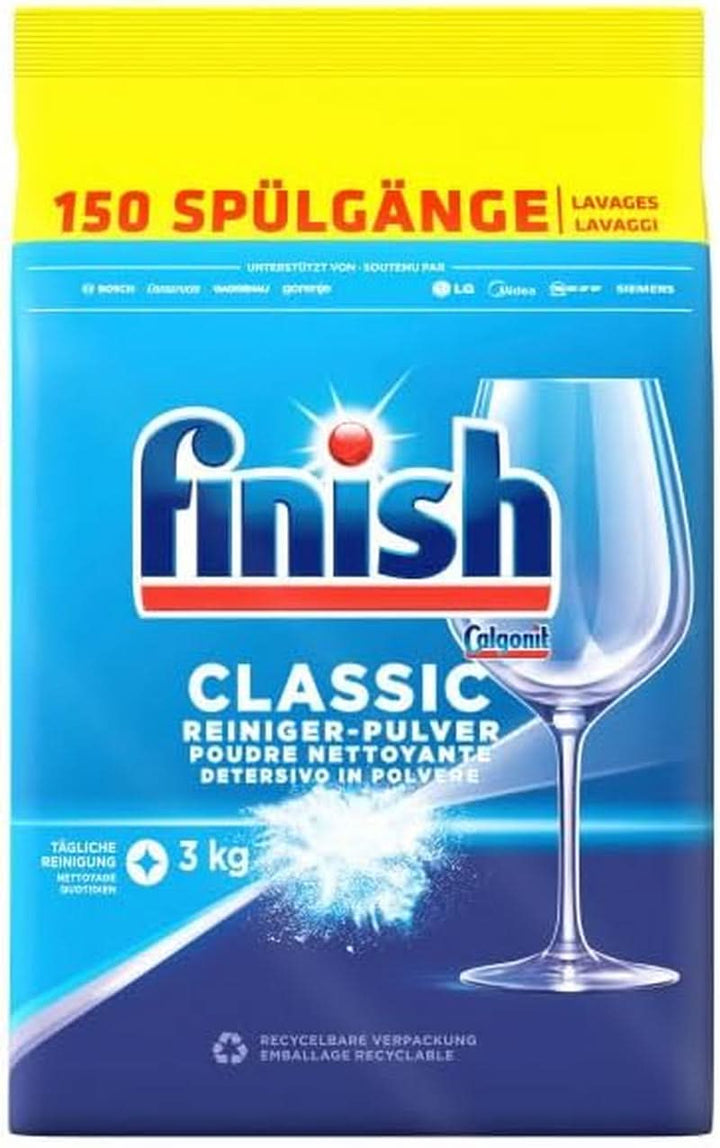 Detergent pudră Finish Classic, fără fosfați - pentru un rezultat strălucitor la spălarea vaselor Detergenti Bucatarie Naty Shop