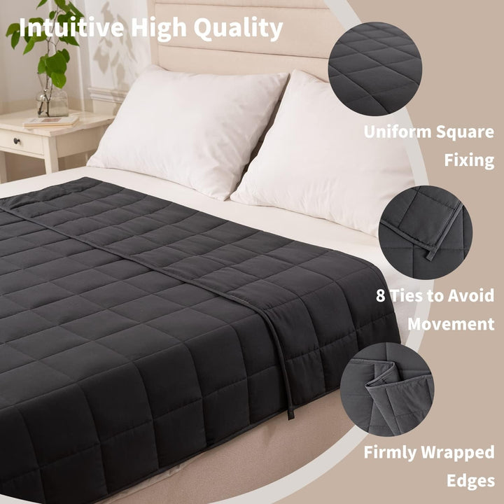 Pătură ponderată 150X200Cm 8Kg Pătură de relaxare adulți pentru a îmbunătăți somnul Pătură ponderată gri Paturi si Cuverturi Good Nite