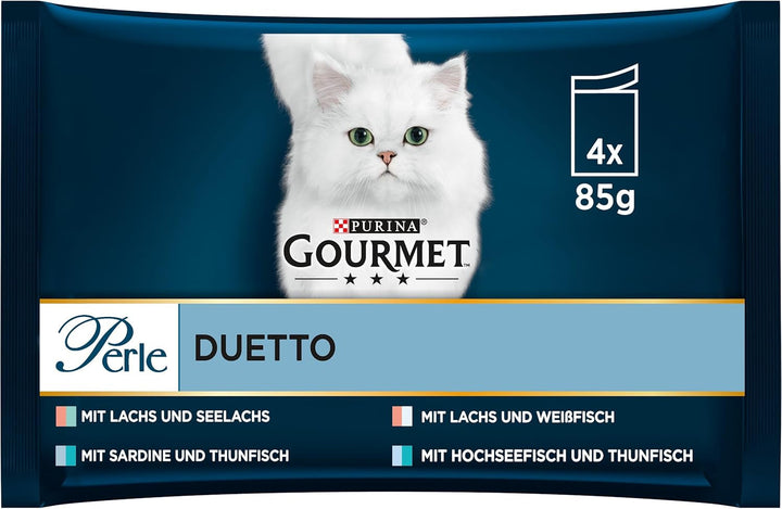 Gourmet Perle Duetto Hrană umedă pentru pisici, cu somon și pollock, 26Pack (26 X 85G)