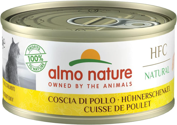 Almo Nature HFC Natural Wet Chicken Thigh Hrană umedă pentru pisici 24Pack (24 X 70G)