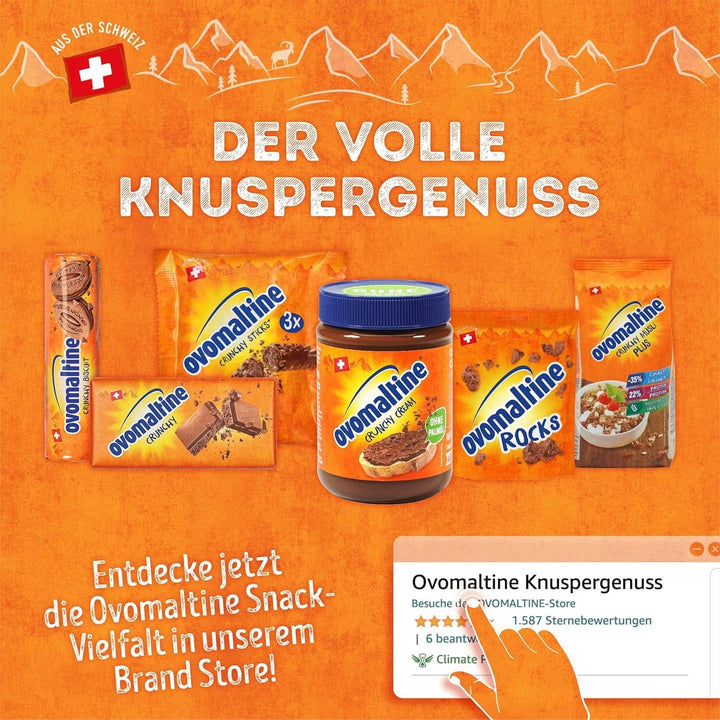 Ovomaltine Crunchy Protein Muesli plus - Crunchy cu fulgi de ovăz - Mix de cereale cu 22% proteine, 300 grame Naty Shop