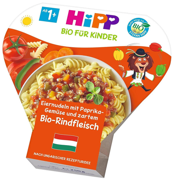 Hipp Bio Für Kinder Kinderteller - Meniuri în bol - Tăiței cu ouă, legume cu ardei și carne de vită ecologică fragedă, pachet de 6 Mama si Copilul Naty Shop