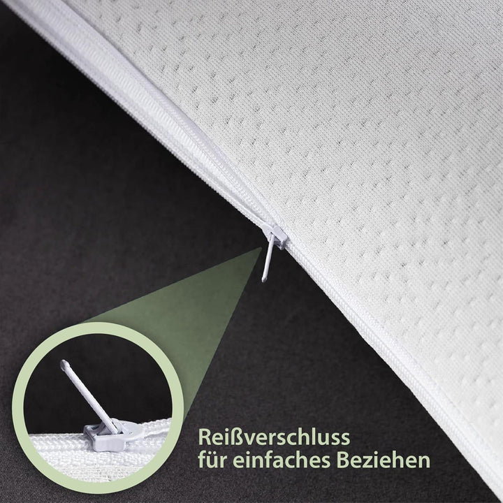 Maxxgoods pernă ortopedică, pernă de susținere a gâtului din spumă visco gel cu capac de protecție aloe vera și capac interior 100% bumbac - pernă pentru dormit pe stomac, spate și lateral (42Cm X 70Cm X 12Cm) Perne ortopedice cervicale Naty Shop