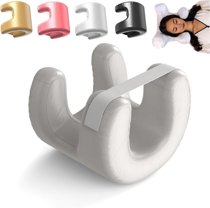 Pernă de frumusețe, pernă antirid, pernă ortopedică de sprijin pentru gât, pernă de frumusețe anti-îmbătrânire, pernă din spumă de memorie, pernă de sprijin pentru gât, pentru a menține ridurile faciale, pernă de dormit (negru) Perne ortopedice cervicale Naty Shop Alb