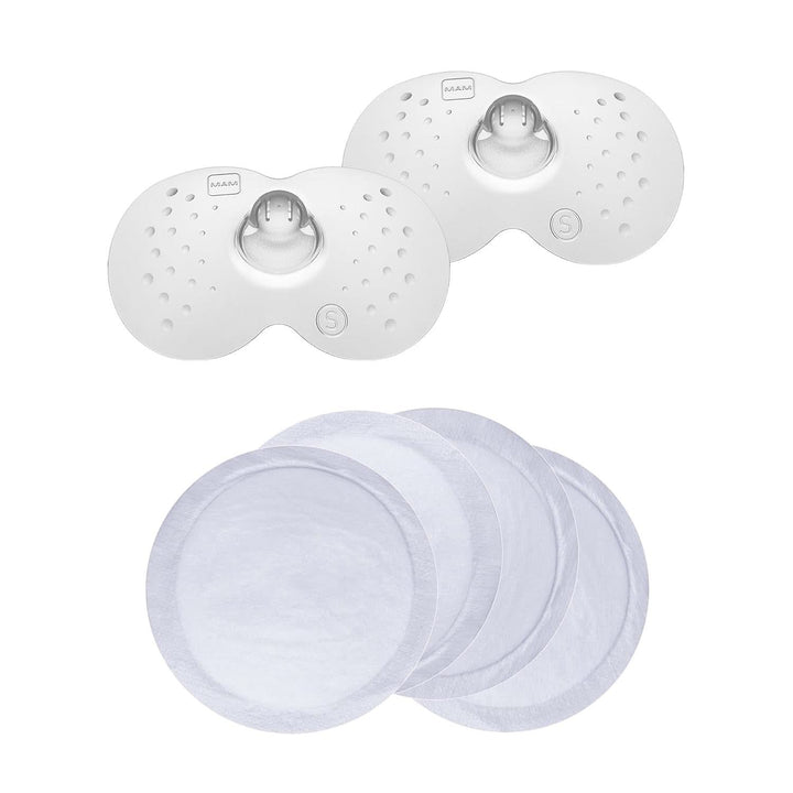 MAM Stillhütchen Größe M (Ø 20 Mm) Im 2Er-Set, Extra Weiche Brusthütchen Zum Schutz Beim Stillen, Brustwarzenschutz Für Maximalen Hautkontakt Zwischen Mutter Und Kind Accesorii Hrana si Alaptare Bebe Naty Shop Single Größe S + Stilleinlagen