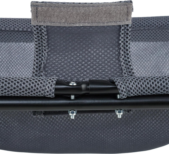 Hamac Relaxdays pentru pisici, scaun suspendat, supraînălțat, ÎxlxA: 27x45x45 cm, pat pentru pisici cu suport, gri/negru