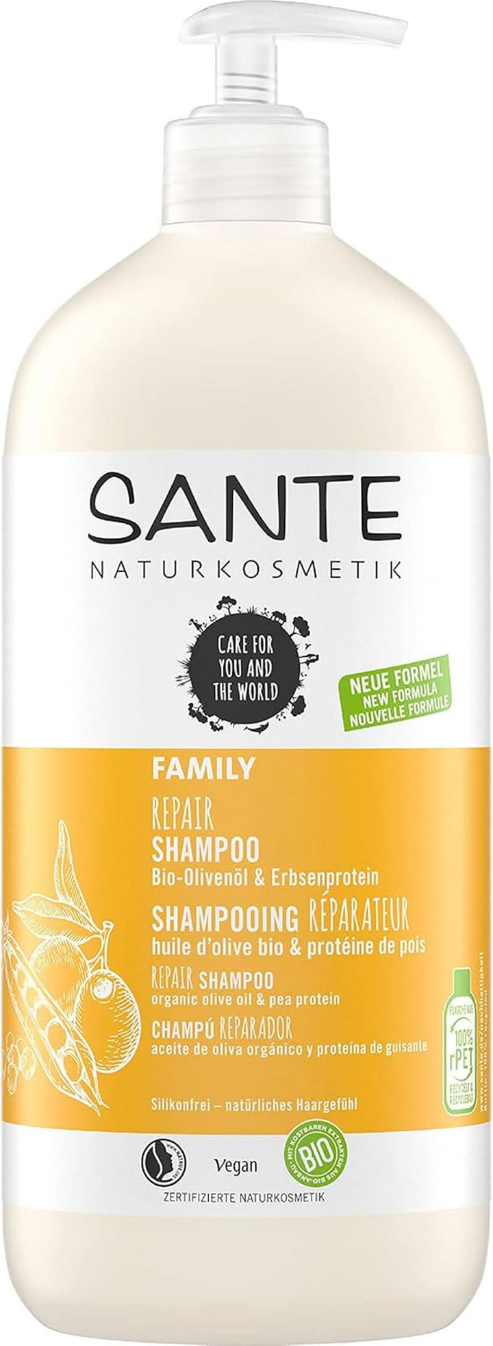 SANTE Naturkosmetik, șampon vegan de îngrijire pentru păr neted și strălucitor, 950 ml Duș și baie Naty Shop Old