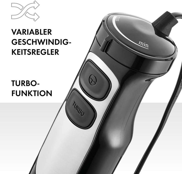 ZWILLING Stabmixer, Inkl. 600 Messbecher, 550 Watt, 18/8 Stainless Steel, Edelstahl/Schwarz Mama si Copilul Naty Shop