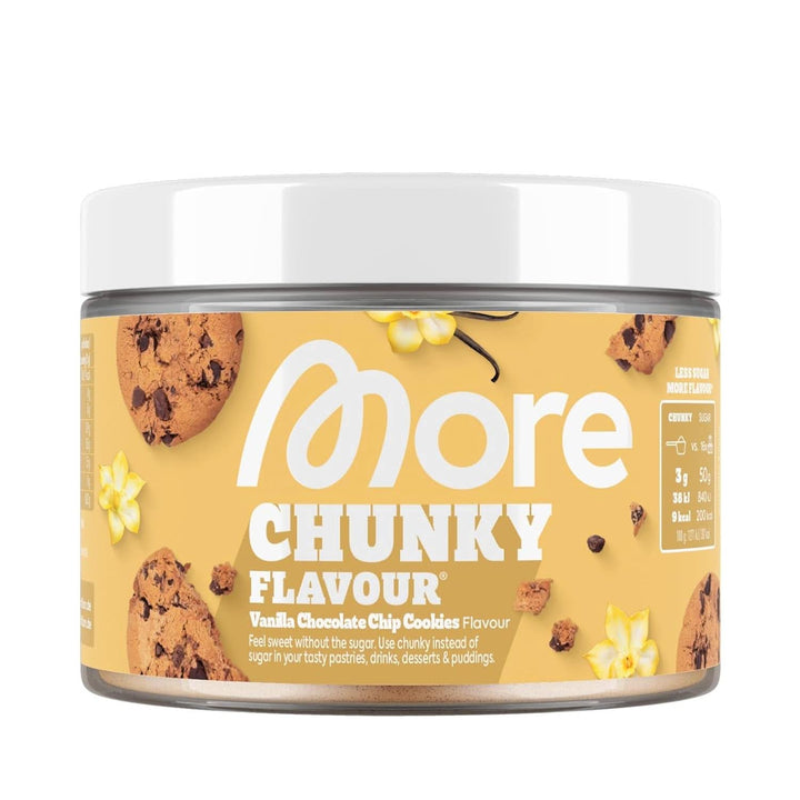 MORE Chunky Flavour, Blueberry Cheesecake, Pudră aromatizantă pentru îndulcire cu inulină și lactază, 150 grame Indulcitori Naty Shop 250 grame Fursec cu ciocolată și vanilie