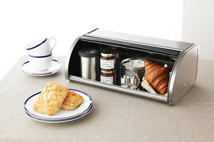 Coș rulant pentru pâine/Brilliant Steel (inclusiv panourile laterale) Cutii depozitare alimente Naty Shop