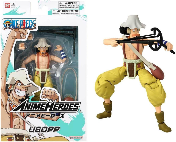 Bandai - Anime Heroes - One Piece Figure - Lorenor Zorro 17 Cm Three Sword Style - Licența oficială One Piece - Movable Manga Figure Zorro 3 Swords - Toy For Children From 4 Years - 37052 Action figures Naty Shop Usopp