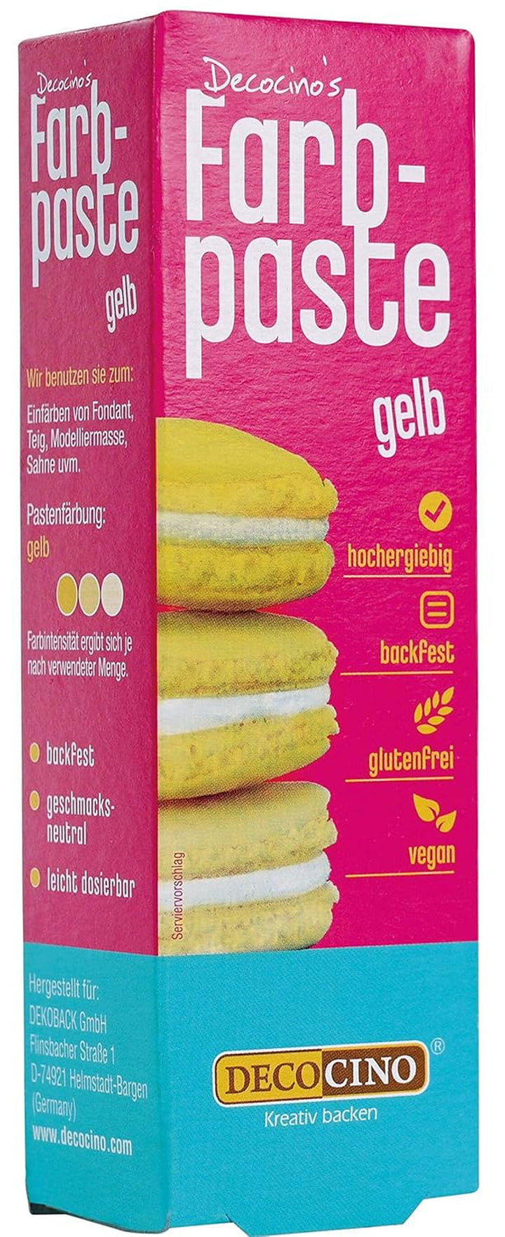 Pastă de colorant roz DECOCINO – 20 g – Colorant alimentar, ideal pentru colorarea prăjiturilor, fondantului și cremelor – Fără acizi grași azoici și gluten