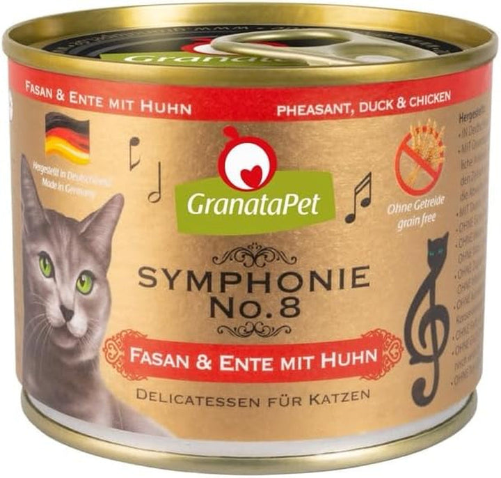 Granatapet Symphonie No. 5 Pui PUR , Hrană pentru pisici fără cereale și zahăr adăugat, File în jeleu natural, Hrană umedă delicioasă pentru pisici, 6 X 200 G