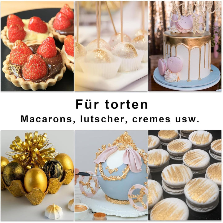 Set de sclipici comestibil - 12 culori pudră sclipitoare pentru băuturi, pudră colorantă alimentară fără gust, pudră sclipitoare pentru ciocolată, prăjituri, fondant, băuturi, lichide - 3G