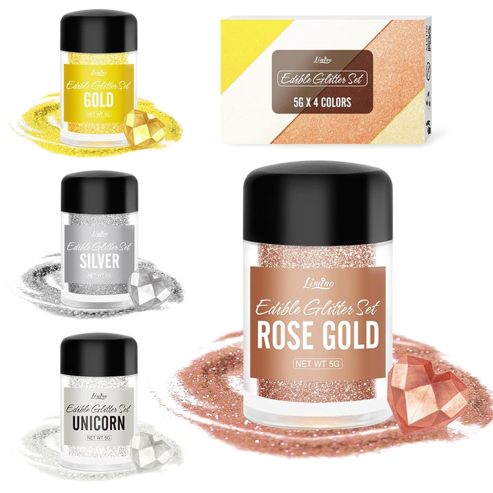 Shimmer Glitter Dust, Glitter comestibil, 30 grame Naty Shop 4 culori x 5 grame