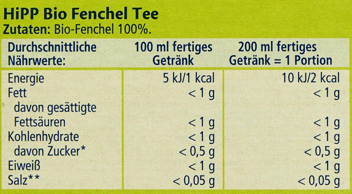 Hipp Organic Tea Drinks Ceai organic de musetel, pachet de 6 (6 x 30 g) Naty Shop