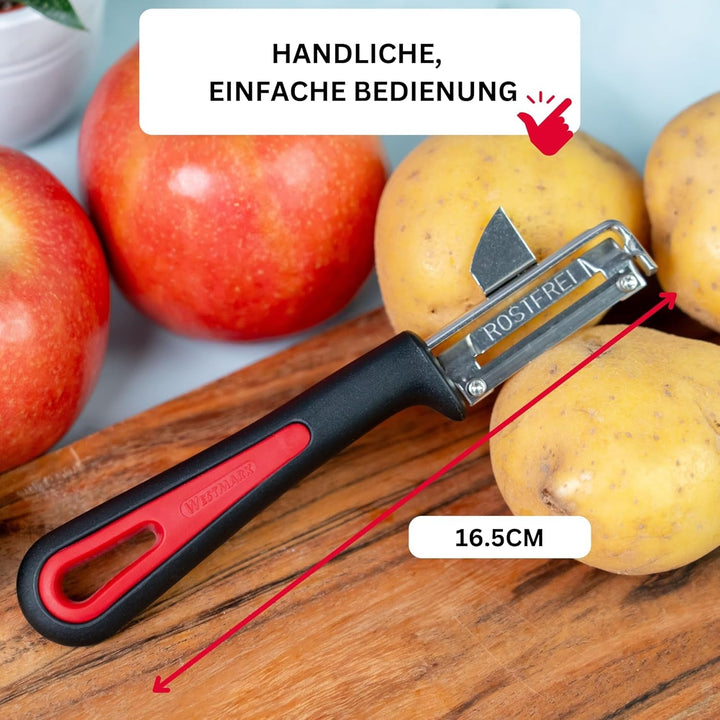 Westmark 29092270 Sparschäler Gallant, Pp/Tpe/Edelstahl, Schwarz / Rot, 16,5 X 3,7 X 2 Cm Peeler Naty Shop