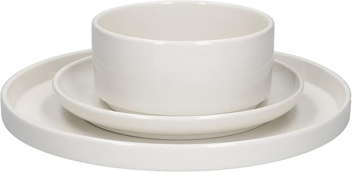 Mikasa Camberlie Essgeschirr Set, Weißes Porzellan Im Scandi Style, Teller Und Schüsseln, 12Er Set Seturi vesela masa Naty Shop