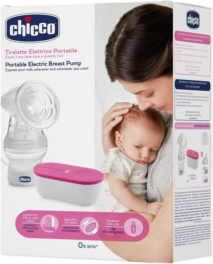 Chicco, pompă de sân electrică portabilă, 5 niveluri de intensitate, 150 ml Accesorii Hrana si Alaptare Bebe Naty Shop