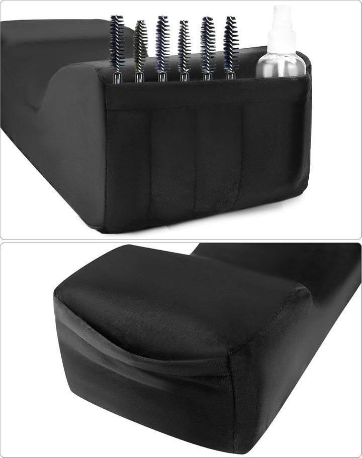 QWORK® Wimpernkissen, U-Förmiges Beauty Makeup Kissen, Ergonomisches Wimpernkissen Für Verlängerungen, Memory Foam Wimpernkissen Für Den Heimgebrauch Im Schönheitssalon (Schwarz) Perne ortopedice cervicale Naty Shop