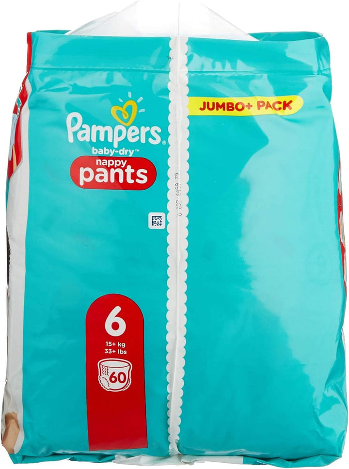 Pampers Baby-Dry Pants, Pantaloni scutec, alb, marimea 6, 60 scutece Mama si Copilul Naty Shop
