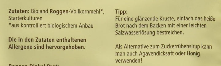 Lecker'S Bio Vollkorn Sauerteig (10 X 30 G) Amestec pentru copt si gatit Naty Shop