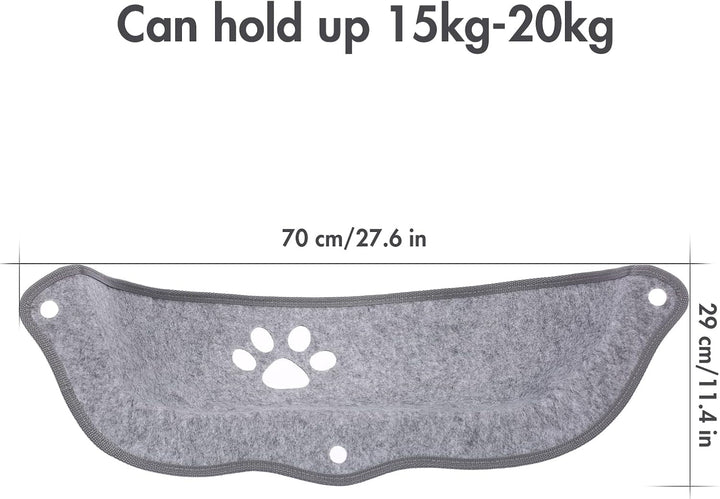 Șezlong pentru pisici, scaune de fereastră cu covorașe și ventuză pentru plajă, până la 20 kg, 70 cm x 29 cm