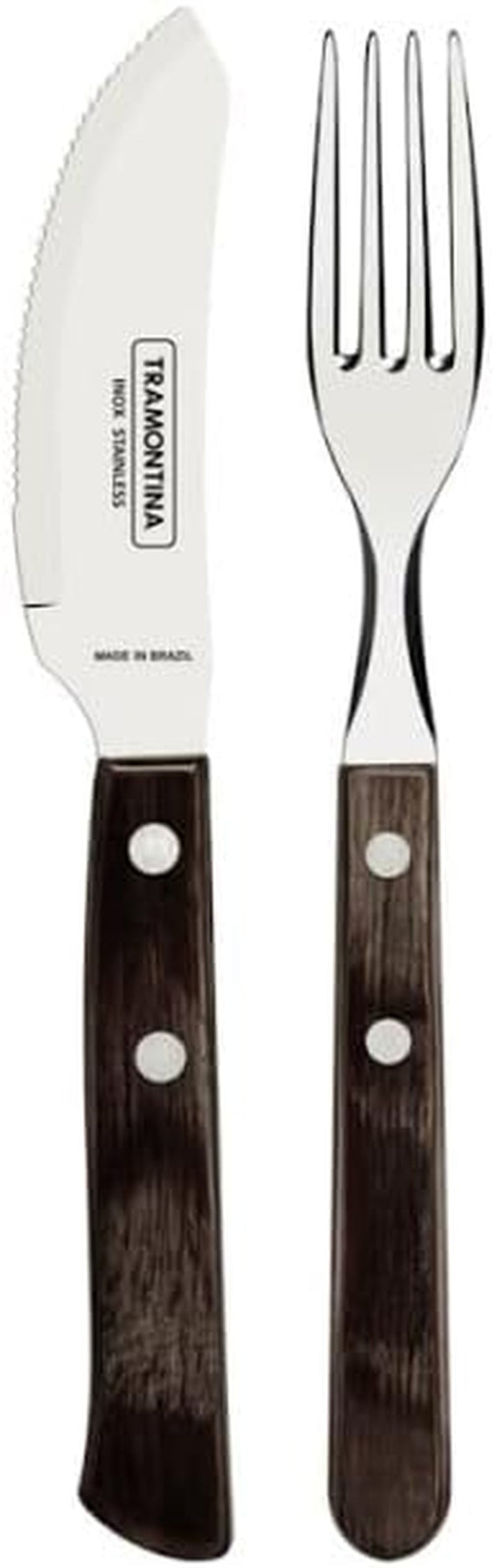 Tramontina PIZZA Besteck, 8-Tlg Set, Für 4 Personen, Rostfreier Edelstahl, Fsc-Zertifizierte Holzgriffe, Spülmaschinenfest Bucatarie Naty Shop