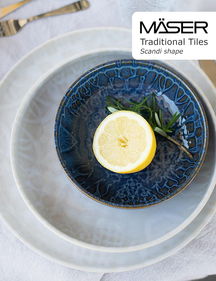 MÄSER 934063 Seria Tiles Set veselă modernă vintage pentru 2 persoane cu design maur Seturi vesela masa Naty Shop