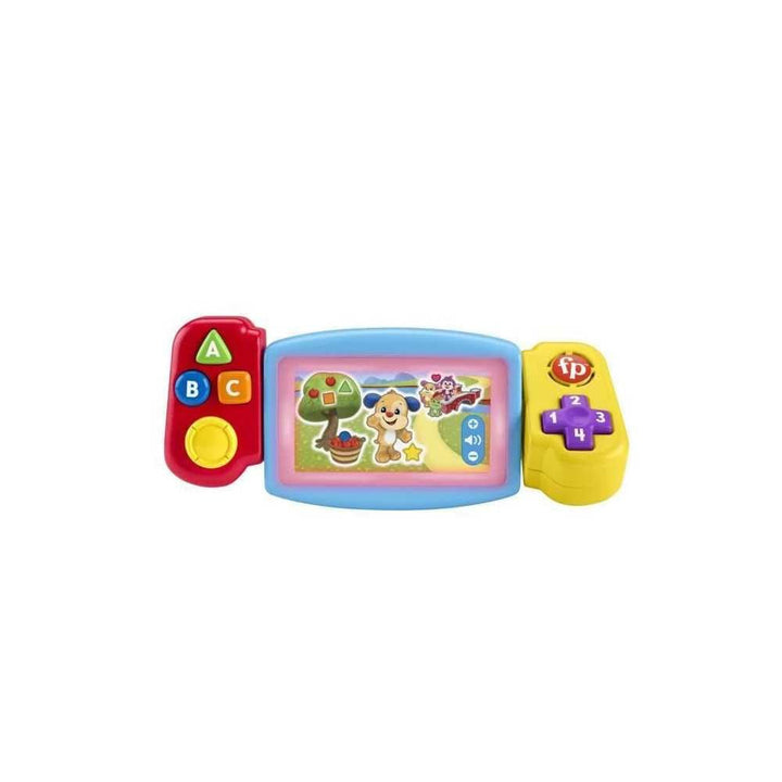 FISHER-PRICE consolă de joacă distractivă pentru învățare - jucărie pentru copii cu lumini, sunete și cântece de învățare, jucărie pentru abilități motorii fine, învățarea numerelor, culorilor și formelor, vorbește germană, de la 9 luni/ 1 an, HNL53 Jucarii Bebe Naty Shop franceză