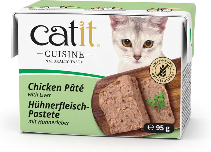 Catit Cuisine - Hrană umedă premium pentru pisici - Pateu cu ton și sardine, Hrană completă, 95G, Fără cereale, Conținut ridicat de pește