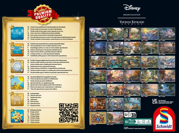 Schmidt Spiele 58043 Thomas Kinkade, Disney, Cenușăreasa dansând în lumina stelelor, puzzle jigsaw 1000 piese, colorat Puzzle Naty Shop