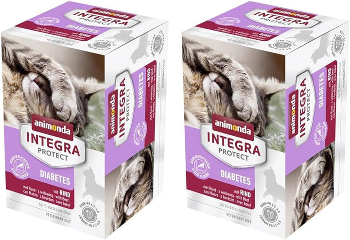 Diabetes Cat, hrană dietetică pentru pisici, hrană umedă pentru diabet zaharat, cu carne de vită, 6 X 100 G (pachet de 2)