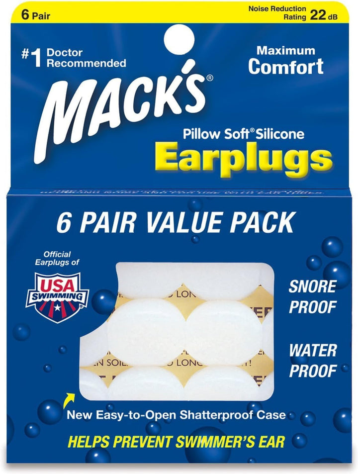 MACK'S Pillow Soft silicon dopuri de urechi, 6 perechi Perne ortopedice cervicale Naty Shop Alb 6 StÃ¼ck (1Er Pack)