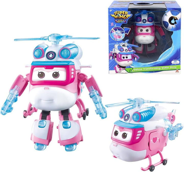 Super Wings 5" Transforming Characters 2-Pack Transforming Supercharged Jett + Tino, jucărie Transformer pentru băieți și fete de peste 3 ani, roșu Action figures Naty Shop Amețit