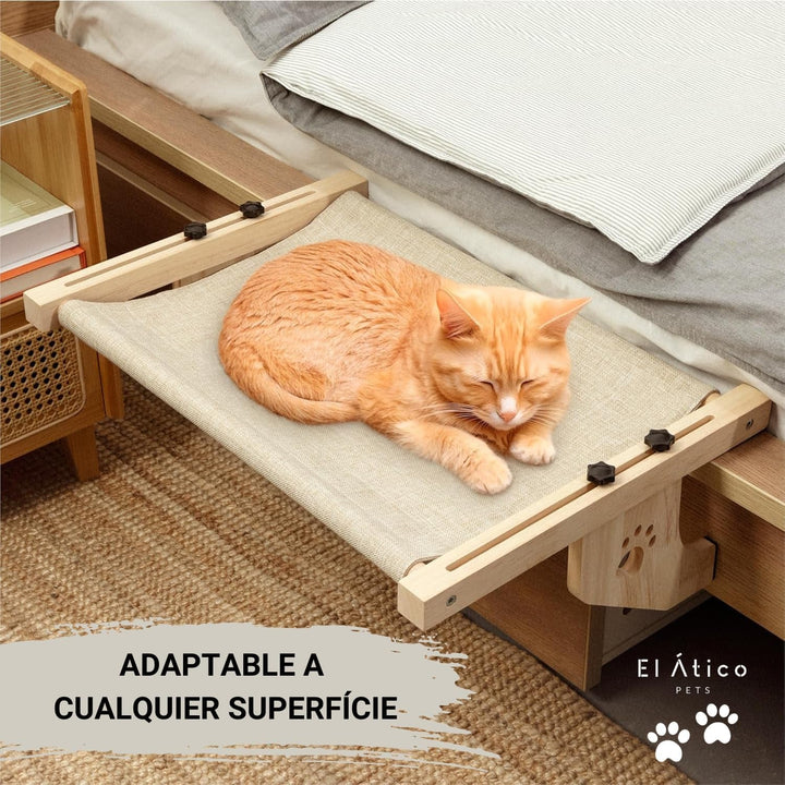 EL ÁTICO PETS Hamac pentru pisici, Hamac pentru fereastră, Agățat pe 2 picioare sau pe podea cu 4 picioare, Pat pentru pisici, Radiator, Hamac, Fereastră pentru pisici, Pat pentru pisici mari
