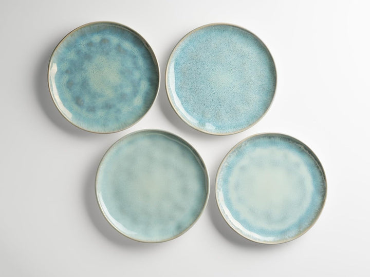 MÄSER Serie Frozen, Geschirr Set Aus Keramik Für 4 Personen, 16-Teiliges Kombiservice Mit Organischen Formen, Farblich Gesprenkeltes Service, Steinzeug, Türkis-Grün Seturi vesela masa Naty Shop