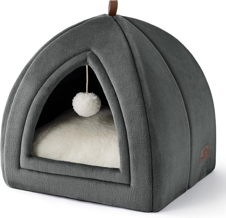 BEDSURE Peșteră pentru Pisici Roz - Pat Pliabil pentru Pisici cu Pernă Lavabilă, Cort pentru Pisici, Animale de Companie Mici și Medii, Casă de Pisici de Interior Moale și Călduroasă, 40 x 40 x 40 cm