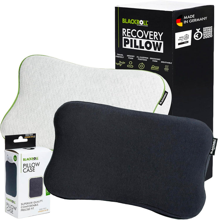 BLACKROLL® Recovery Pillow Set Jersey, Orthopädisches HWS Nackenkissen Aus Memory-Foam - Made in Germany Perne ortopedice cervicale Naty Shop Kissen + Kissenbezug Anthrazit