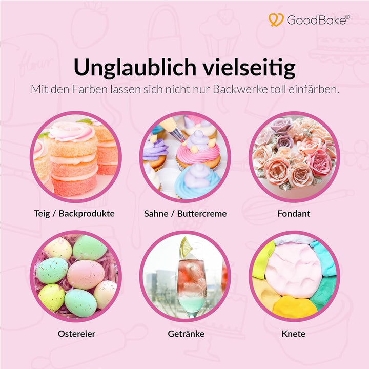 Colorant alimentar Goodbake Pastel Lilac (11 ml) – Colorant alimentar cu doză mare – Pentru colorarea prăjiturilor, fondantului, cremei de unt, macarons-urilor, băuturilor, slime-ului și multor altor obiecte. 100% vegan