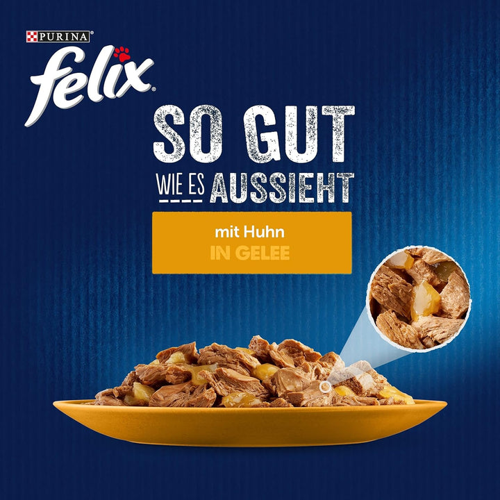 FELIX so Good How It Looks Hrană pentru pisici umedă în jeleu, cu pui, 26Pack (26 X 85G)