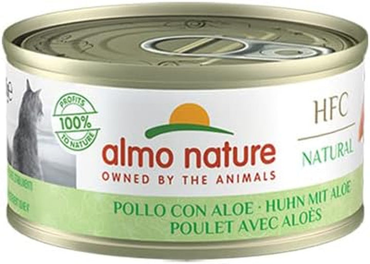 Almo Nature - HFC Natural - Pui cu aloe - hrană umedă pentru pisici adulte, 24 pachete a 70 g