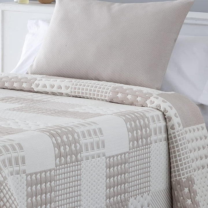 VIALMAN Colcha Bouti Ligera Cuvertură de pat Sofia 21, bumbac poliester, bej, Cama 150: 250 X 270 Cm Paturi si Cuverturi Besuche den VIALMAN-Store