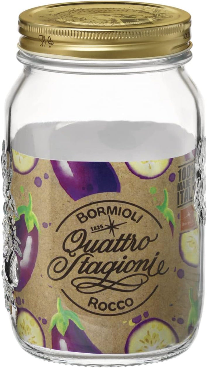 Bormioli QUATTRO STAGIONI borcan de depozitare 1 litru (pachet de 2) Cutii depozitare alimente Naty Shop