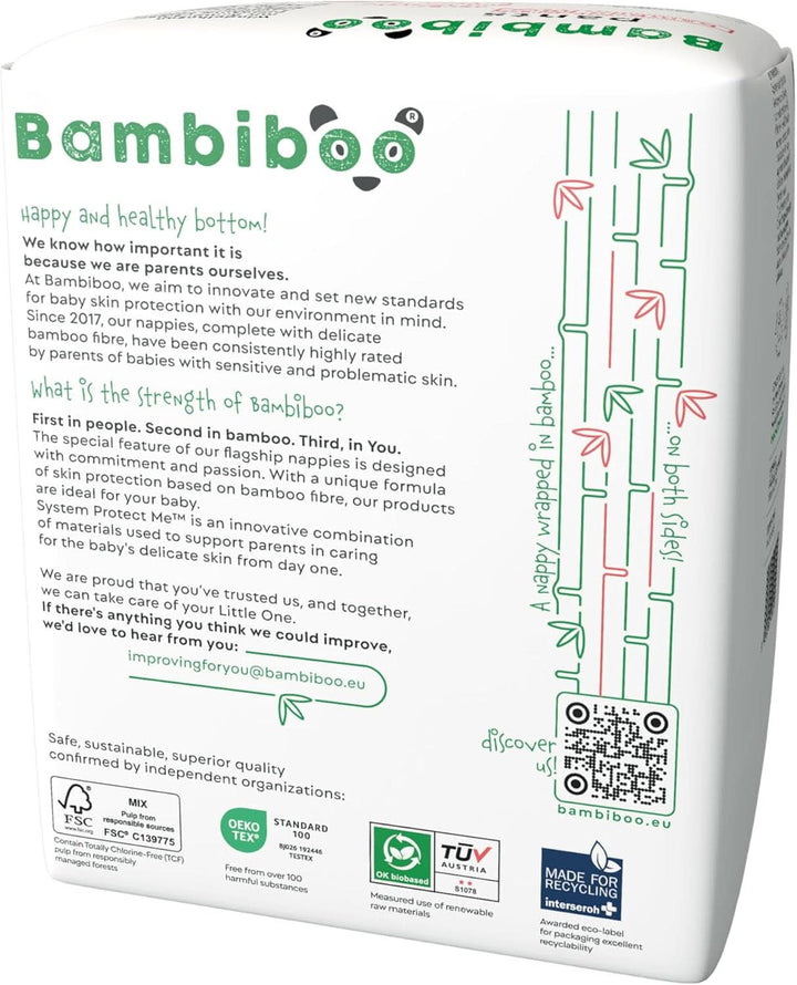 Bambiboo Scutece de unică folosință, prietenoase cu pielea, cu fibre fine de bambus - pantaloni scutece de unică folosință Mama si Copilul Naty Shop