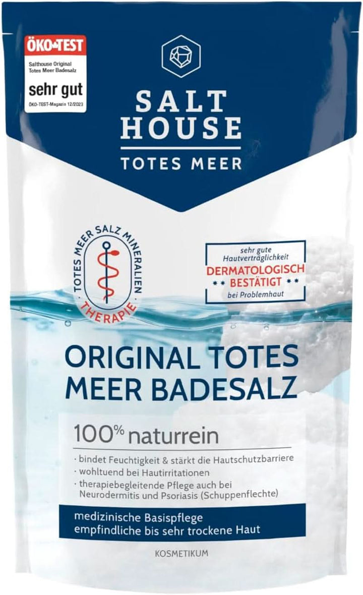 Salthouse Original Dead Sea Bath Salts, saruri de baie, calmant pentru iritațiile pielii, pentru pielea sensibilă și uscată, 100% natural, 500 grame Duș și baie Naty Shop