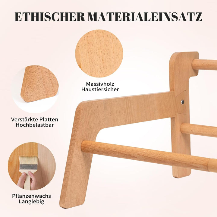 Pat ridicat pentru pisici, din lemn de fag, canapea mare pentru pisici de 70 x 47 cm, scaun pentru pisici cu pătură de pluș detașabilă și lavabilă (umplutură din bumbac), capacitate de încărcare 15 kg, pentru dormitul tuturor pisicilor