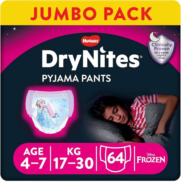 Huggies Drynites Scutece de noapte foarte absorbante pentru fete Mama si Copilul Naty Shop 4-7 Jahre (64Er Pack) 64 Stück