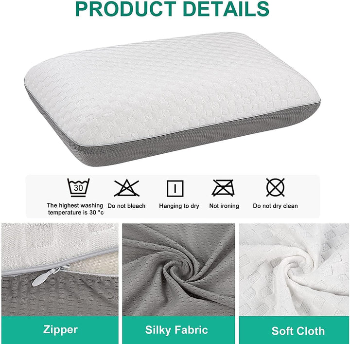 Fityou Pernă din spumă de memorie, pernă de sprijin pentru gât, pernă ergonomică de dormit, pernă de răcire, design cu două fețe, capac de pernă lavabil (67.5X40X13Cm) Perne ortopedice cervicale Naty Shop