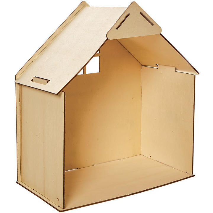 Baker Ross FN199 kit casă de păpuși din lemn - 1-pack, kit casă de păpuși pentru copii, kit de artizanat Casute de papusi Naty Shop